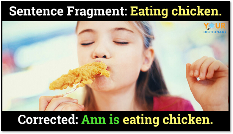 sentence fragment with corrected sentence