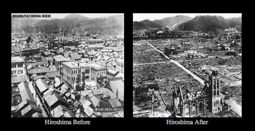 Image result for hIROSHIMA BEFORE AND AFTER