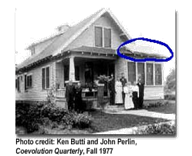 Picture of house in 1911 with solar panels on roof