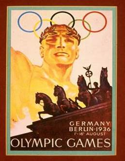 Photograph:An official poster from the 1936 Summer Olympics held in Berlin.