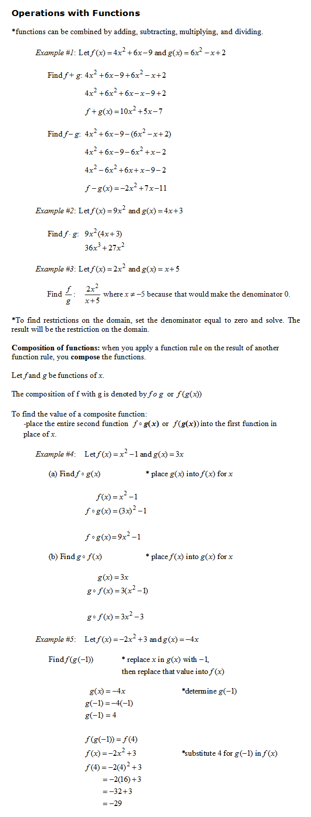 functions assignment grade 11